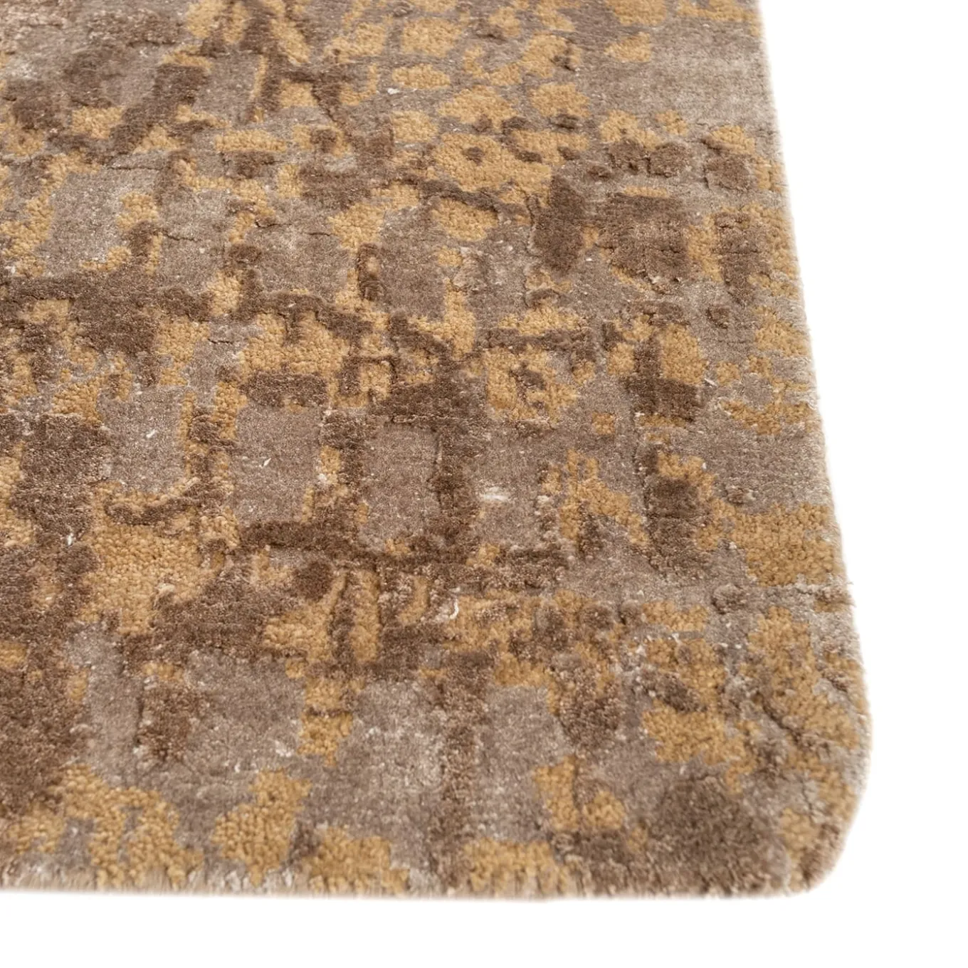 Tappeto Annodato a Mano Neutral Blooms Argento e Pesca Chiaro