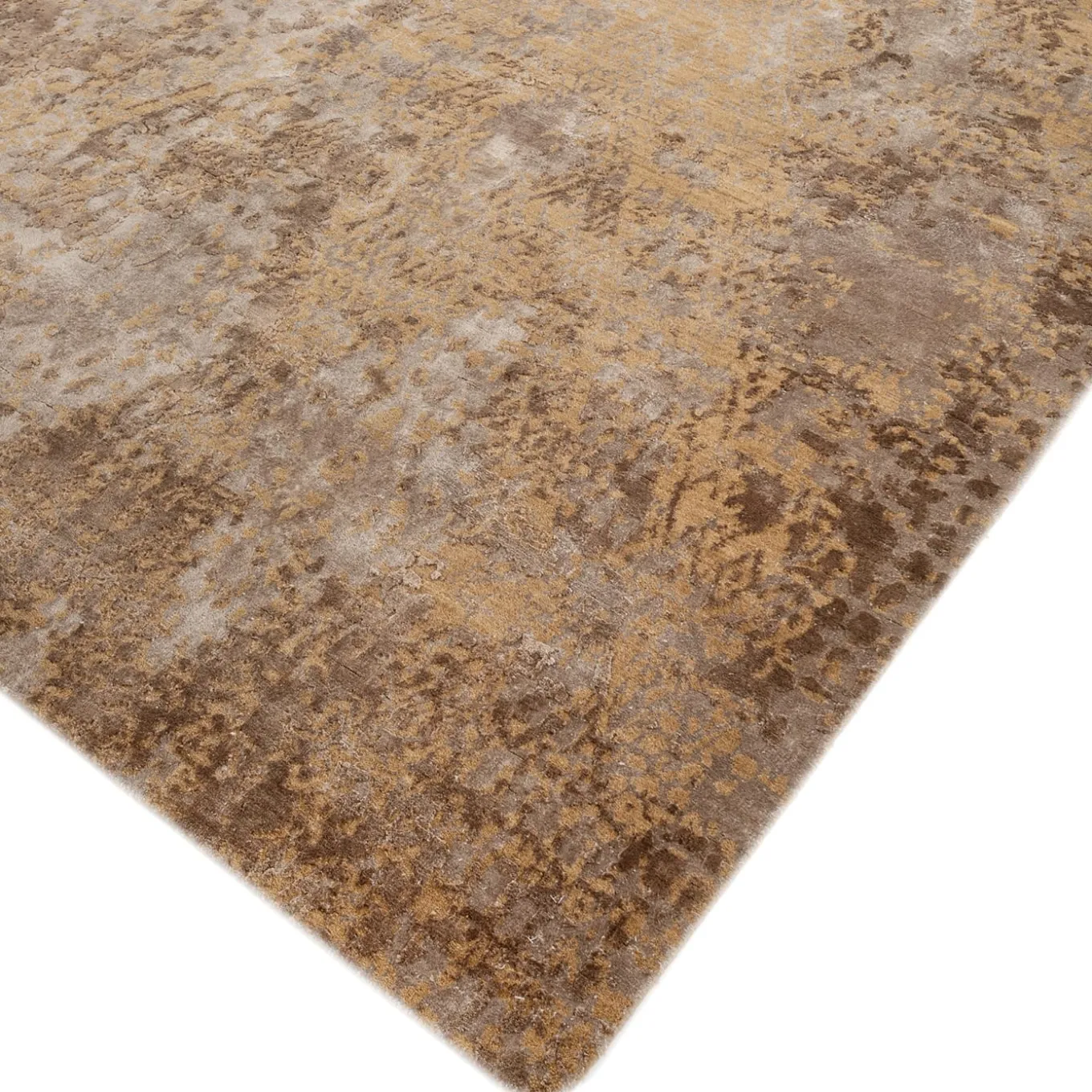 Tappeto Annodato a Mano Neutral Blooms Argento e Pesca Chiaro