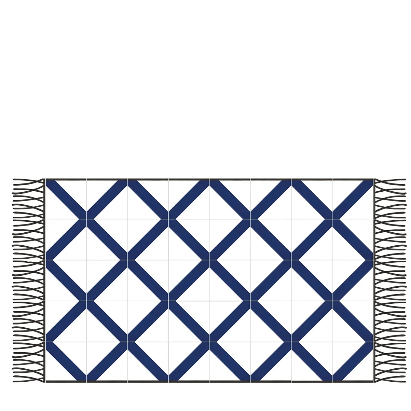 Tappeto blu a rete Composizione ceramica di Giuliano Andrea dell'Uva 200 x 100