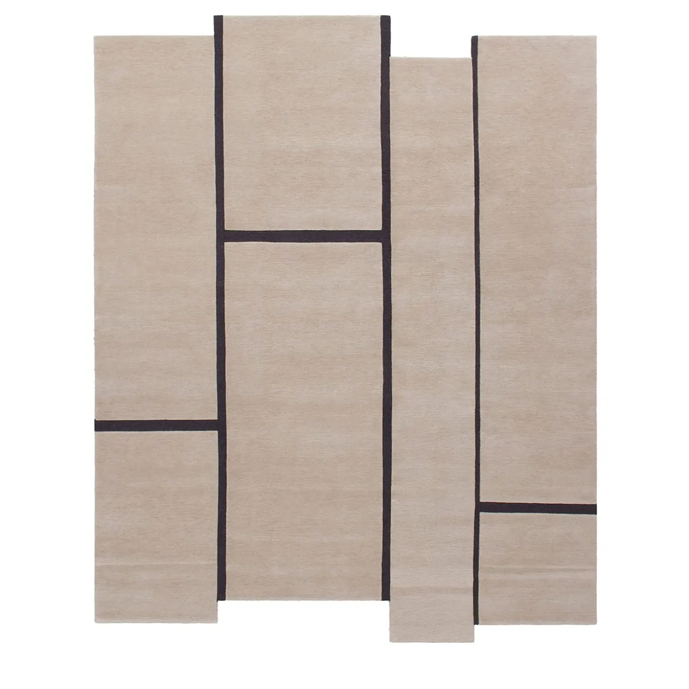 Tappeto Campiture beige e nero di Elisa Ossino