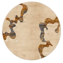 Tappeto circolare Metamorfosi in lana e seta artistica Collezione FB