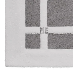 Tappeto da bagno Pompidou in stile geometrico bianco e grigio