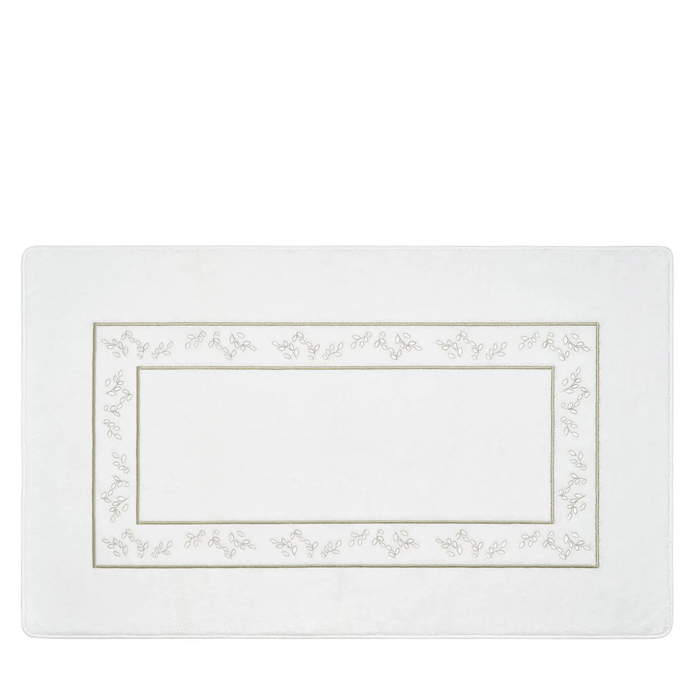 Tappeto da bagno Roma White & Silver Olive