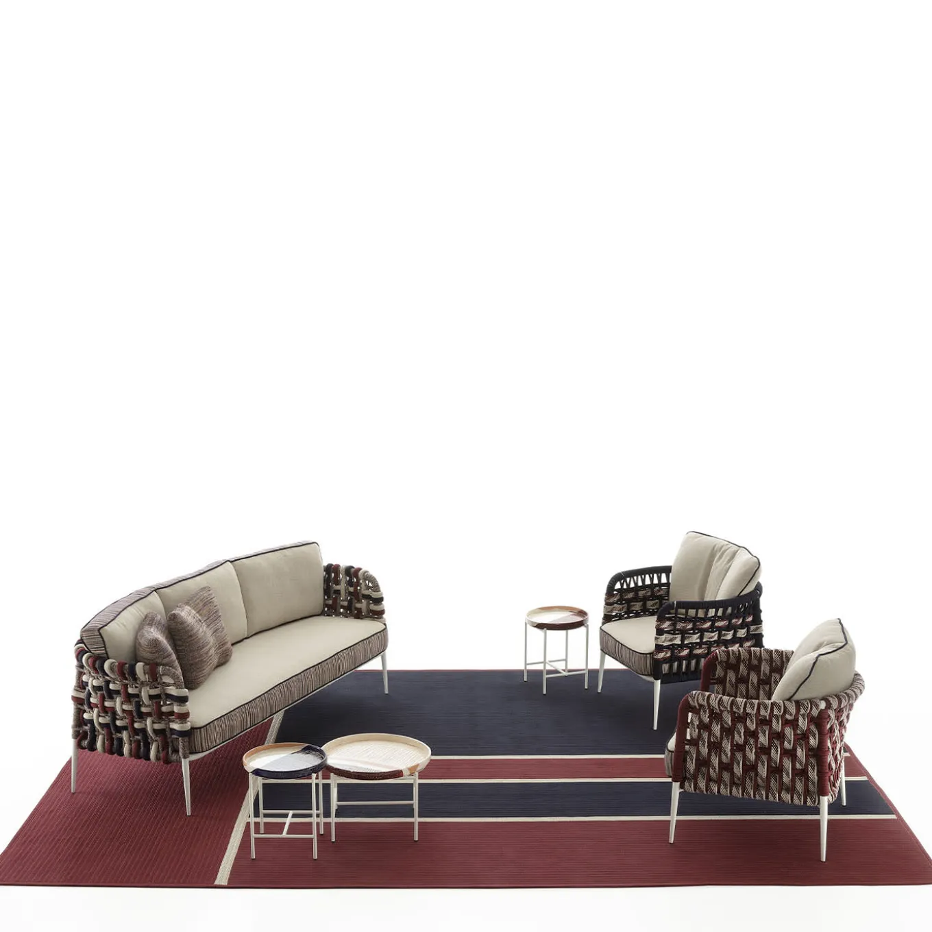 Tappeto da esterno versione 4 Rosso & Blu di Antonio Marras