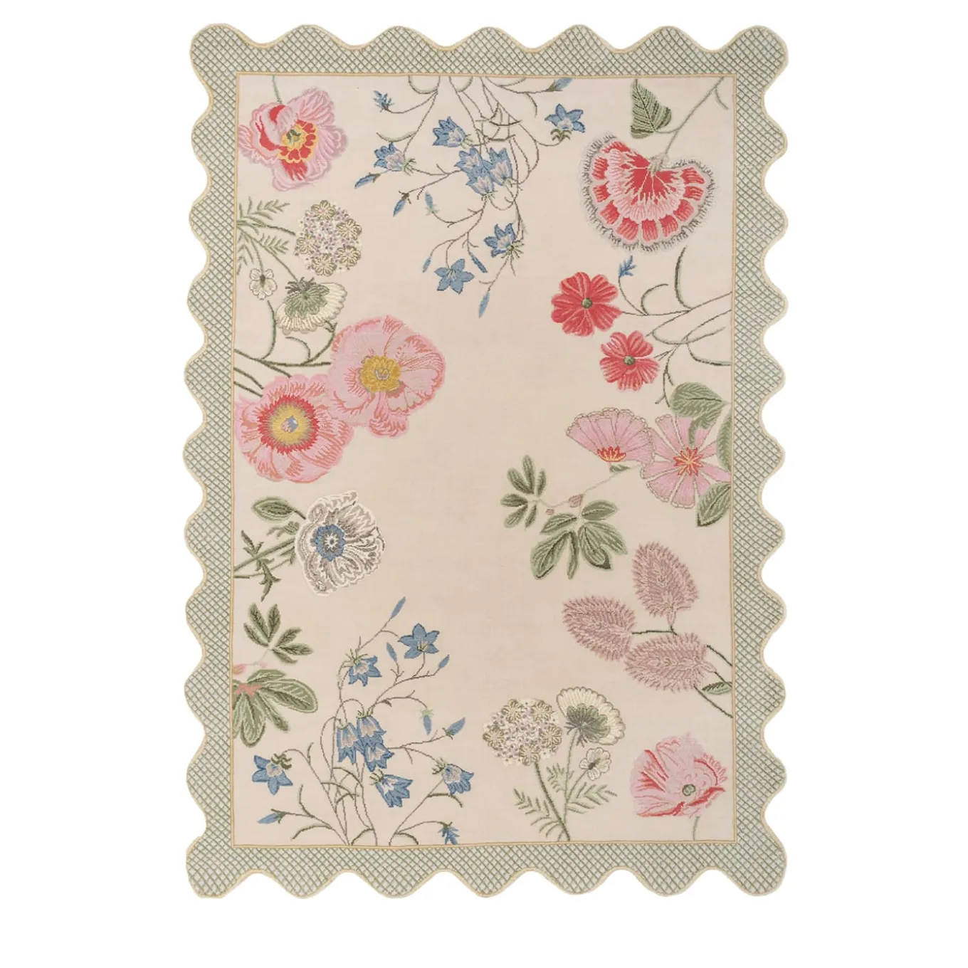 Tappeto in Lana e Cotone Annodato a Mano The Flower Meadow di Tatiana de Nicolay