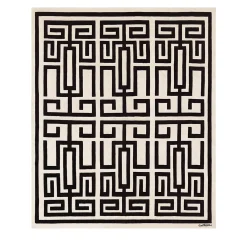 Tappeto in Lana Nero e Bianco Labirinto di Gio Ponti