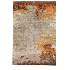 Tappeto in seta di bambù arancione Loft L170A