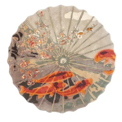 Tappeto Koi in lana trapuntata