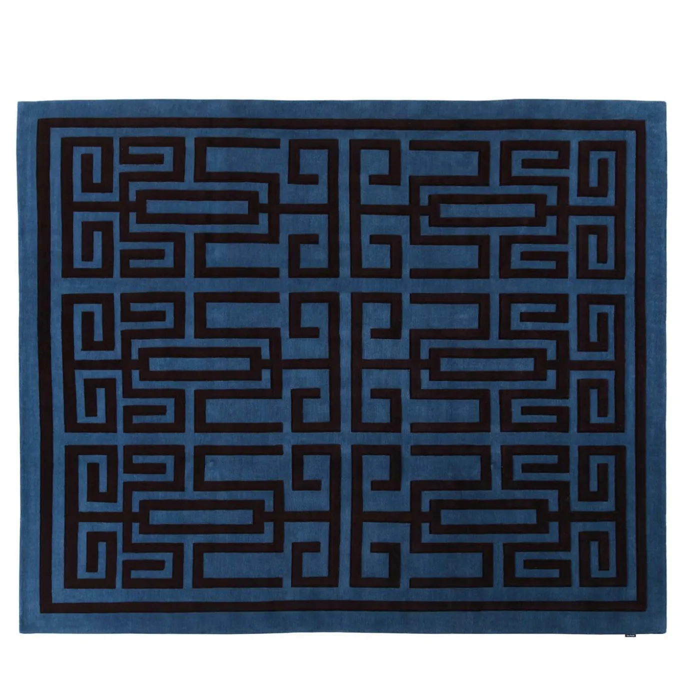 Tappeto Labirinto blu e nero di Gio Ponti