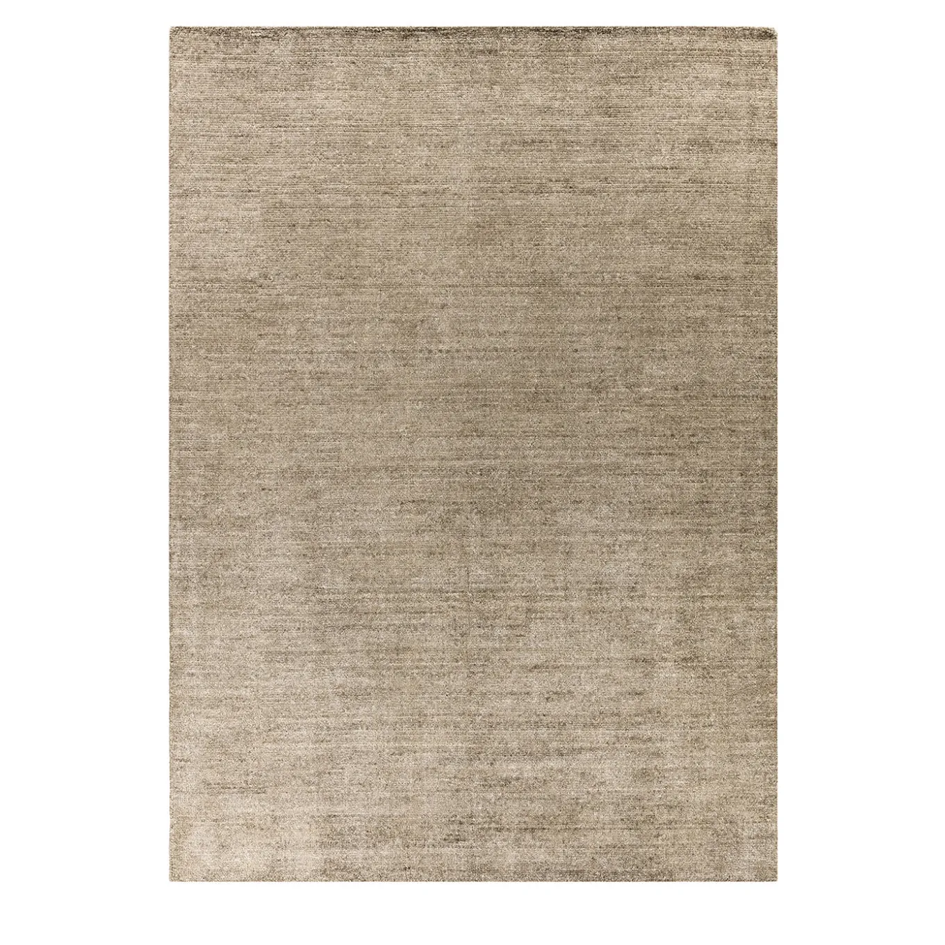 Tappeto Loom Brush in lana beige e seta di bambù