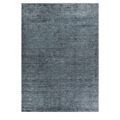 Tappeto Loom Petrol in lana e seta di bambù blu