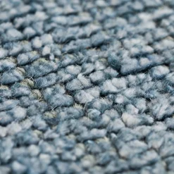 Tappeto Loom Petrol in lana e seta di bambù blu