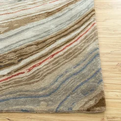 Tappeto Mellow Waves Antique White & Clay trapuntato a mano