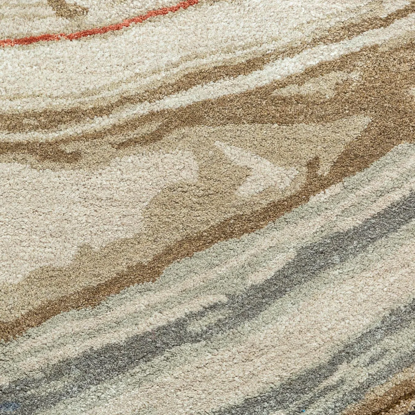 Tappeto Mellow Waves Antique White & Clay trapuntato a mano