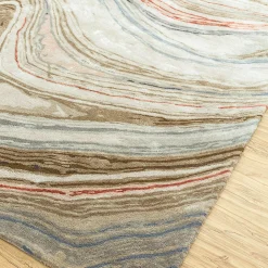 Tappeto Mellow Waves Antique White & Clay trapuntato a mano