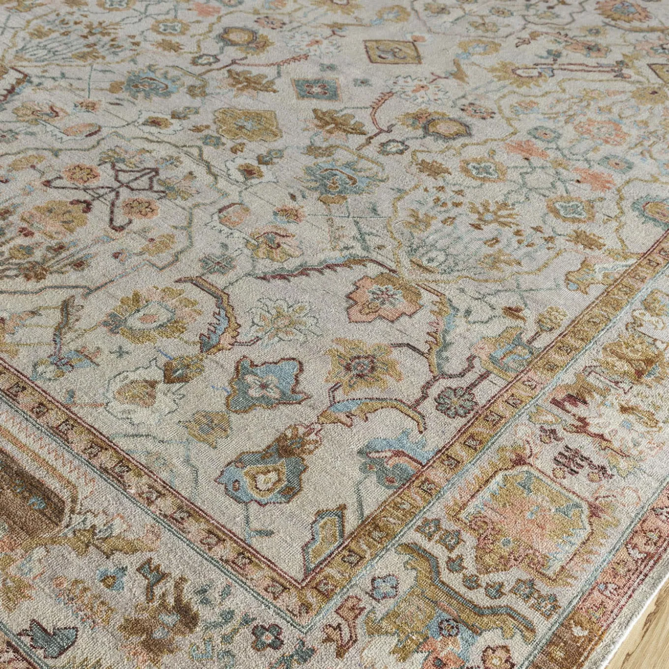 Tappeto Oxidize lavato a mano in bianco nuvola avorio scuro