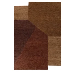 Tappeto Piatto In Jute Terracotta & Gold Brown