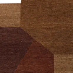 Tappeto Piatto In Jute Terracotta & Gold Brown