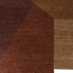 Tappeto Piatto In Jute Terracotta & Gold Brown