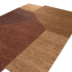 Tappeto Piatto In Jute Terracotta & Gold Brown
