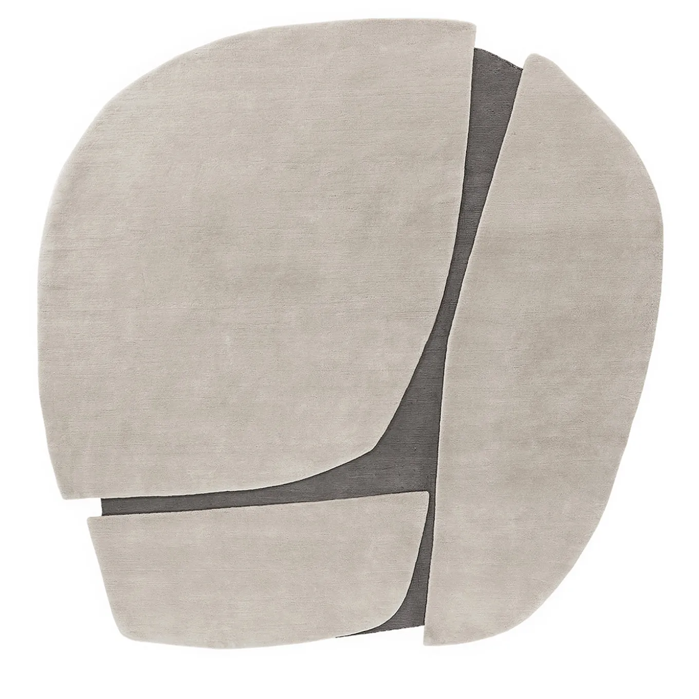 Tappeto rotondo Atlas AT03 in lana grigio