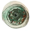 Tappeto rotondo Tactile verde in lana e seta di bambù