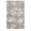 Tappeto Tuftato a Mano Dusky Trajectory Bianco e Bianco Antico
