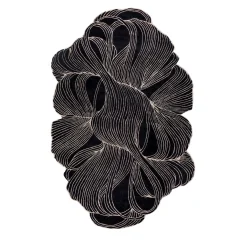 Tappeto Velvety Vortex Ebony & Antique White trapuntato a mano