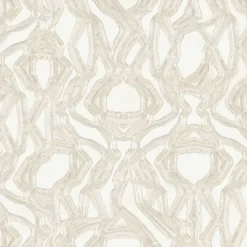 Tessuto da rivestimento Equinox in poliestere Bianco e Beige