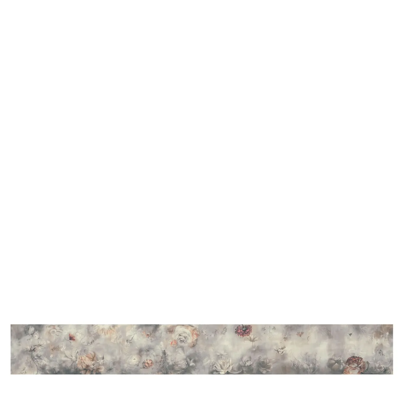 Tessuto da rivestimento in cotone rosso e grigio blu Fleuraissance