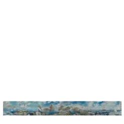 Tessuto murale in cotone verde e azzurro Arctic Passages