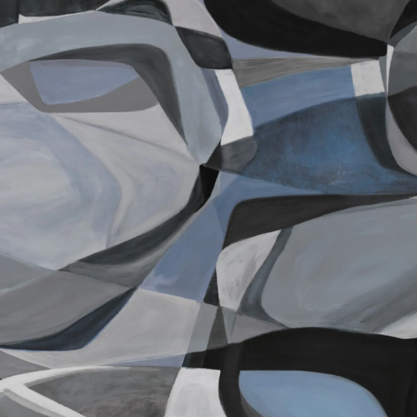 Tessuto murale in cotone blu e nero Rising Desert