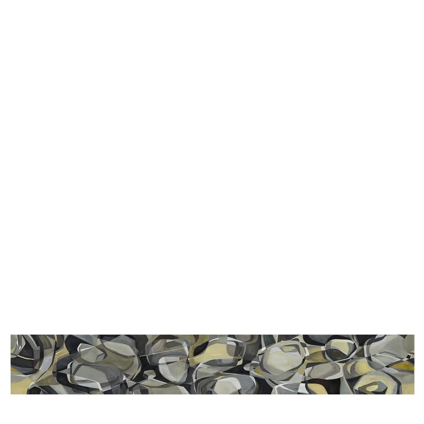 Tessuto murale in cotone grigio nero e verde Rising Desert