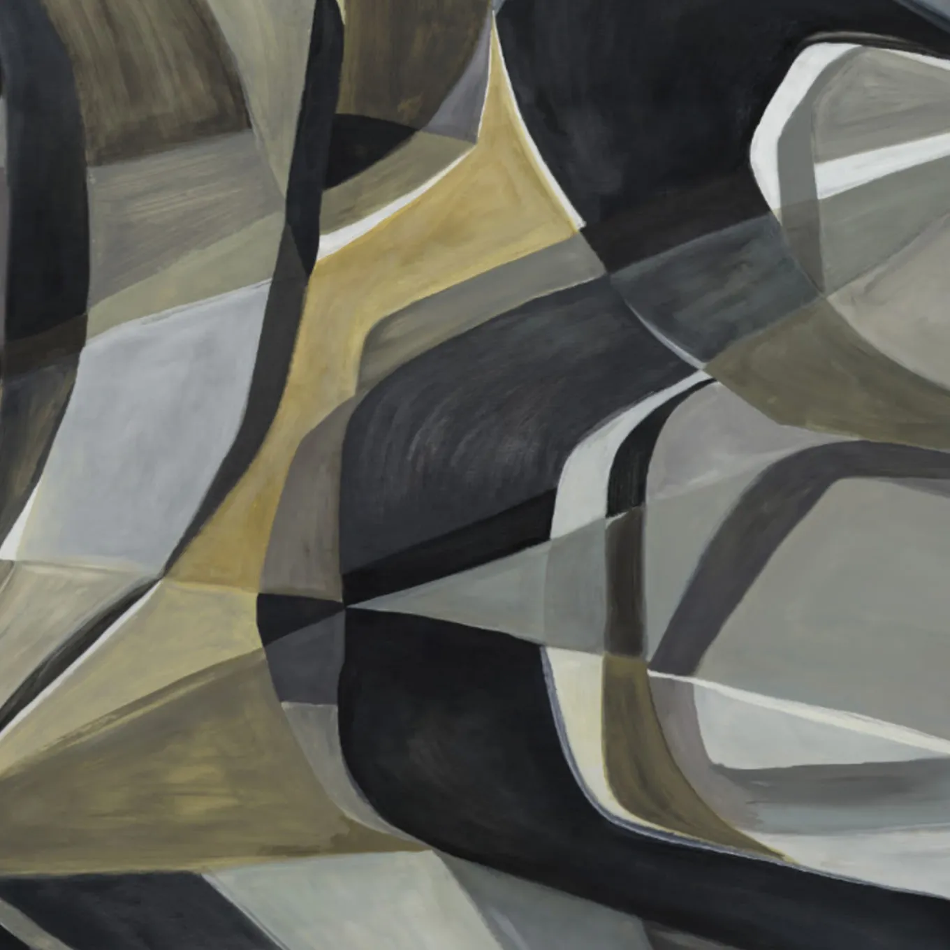 Tessuto murale in cotone grigio nero e verde Rising Desert