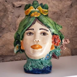 Testa di moro policroma Vaso Primavera Modern