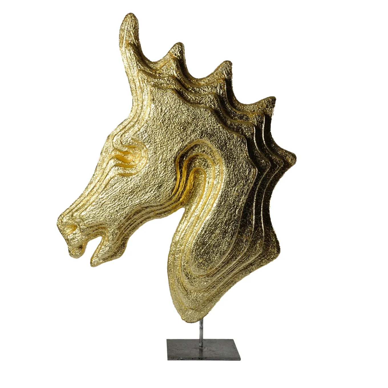 Testa d'oro Cavallo Scultura d'oro