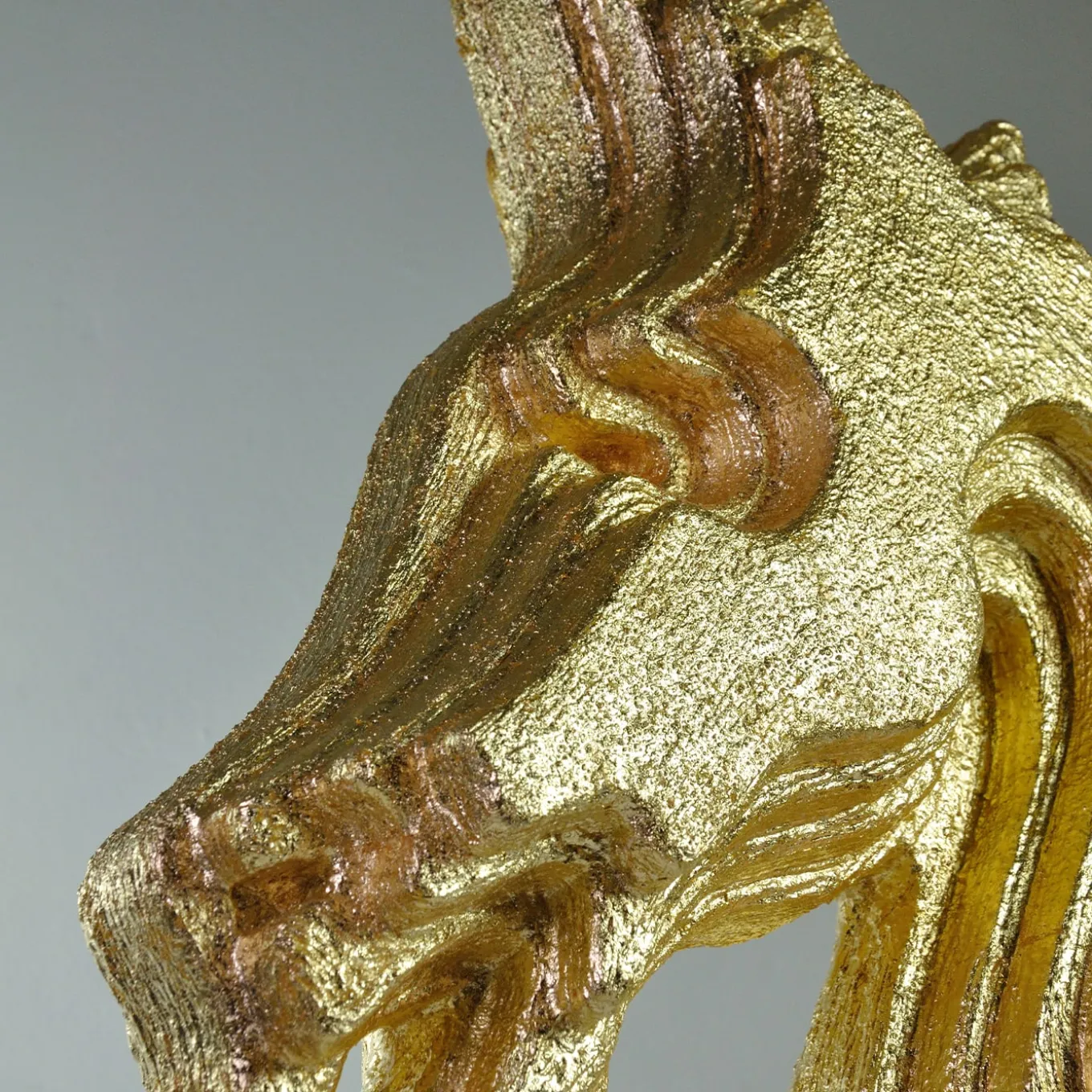 Testa d'oro Cavallo Scultura d'oro