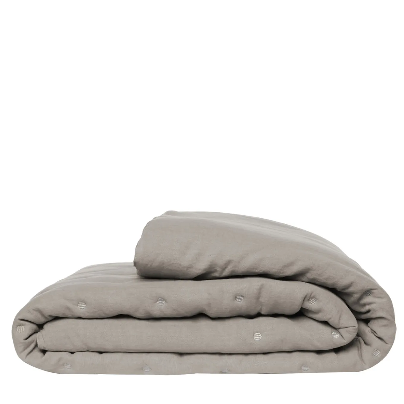 Trapunta di lino grigio taupe