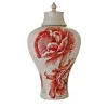 Tropical & Flowers Bonnie Red Peonies Vaso con coperchio
