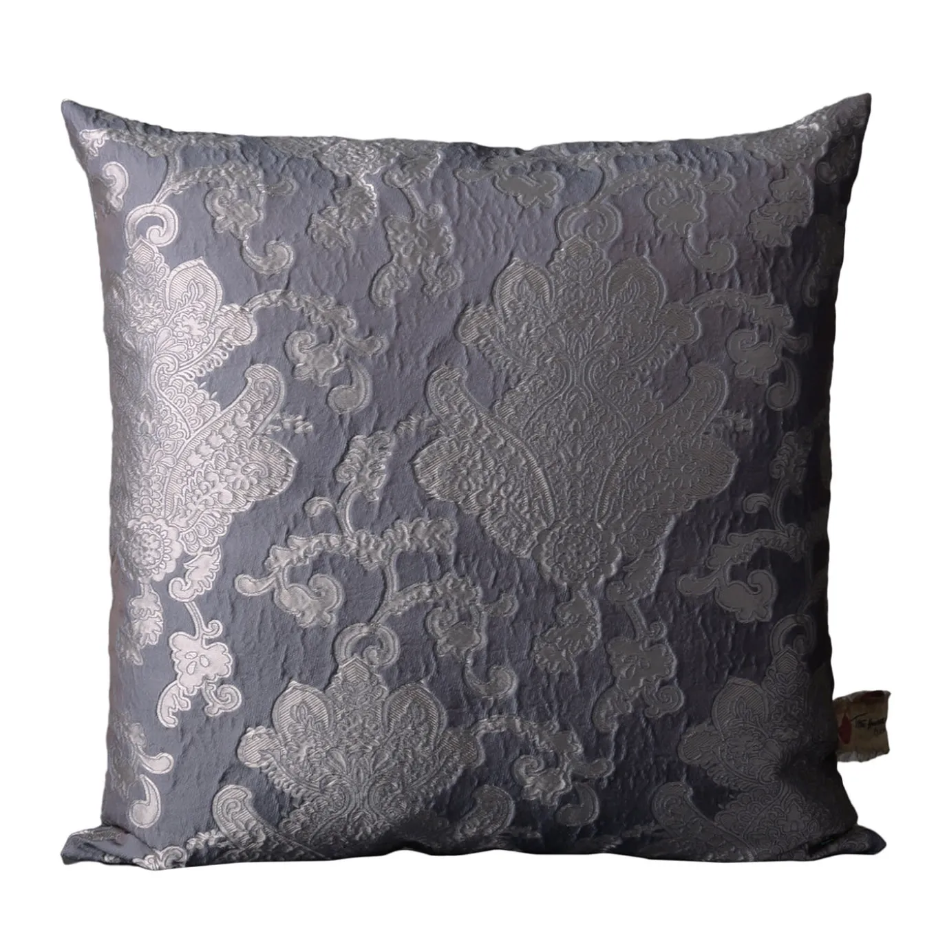 Tweedia Cuscino quadrato in jacquard azzurro floreale