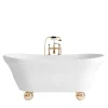 Vasca da bagno Aurora Bijoux White con piedini a sfera dorati
