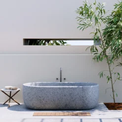 Vasca da bagno in peperino grigio acquamarina