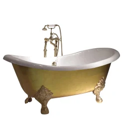 Vasca da bagno Mida con foglia d'oro applicata a mano