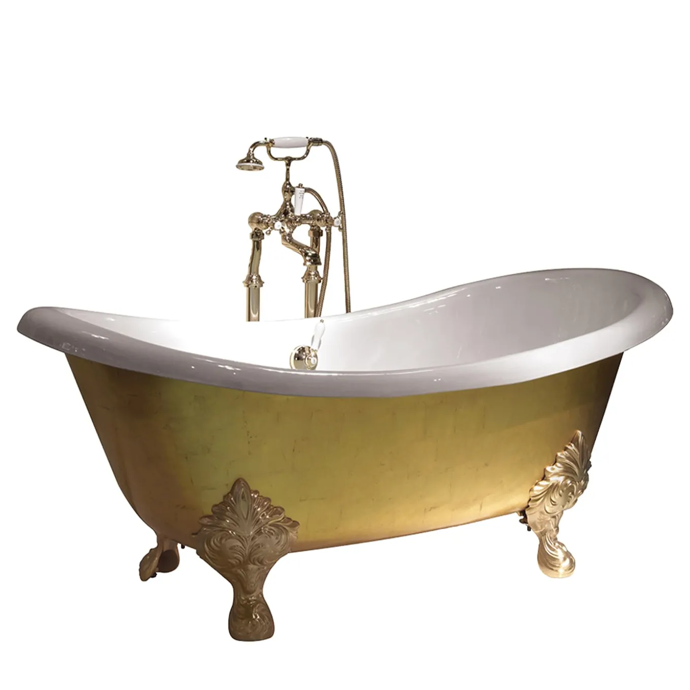 Vasca da bagno Mida con foglia d'oro applicata a mano