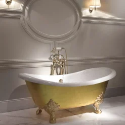 Vasca da bagno Mida con foglia d'oro applicata a mano
