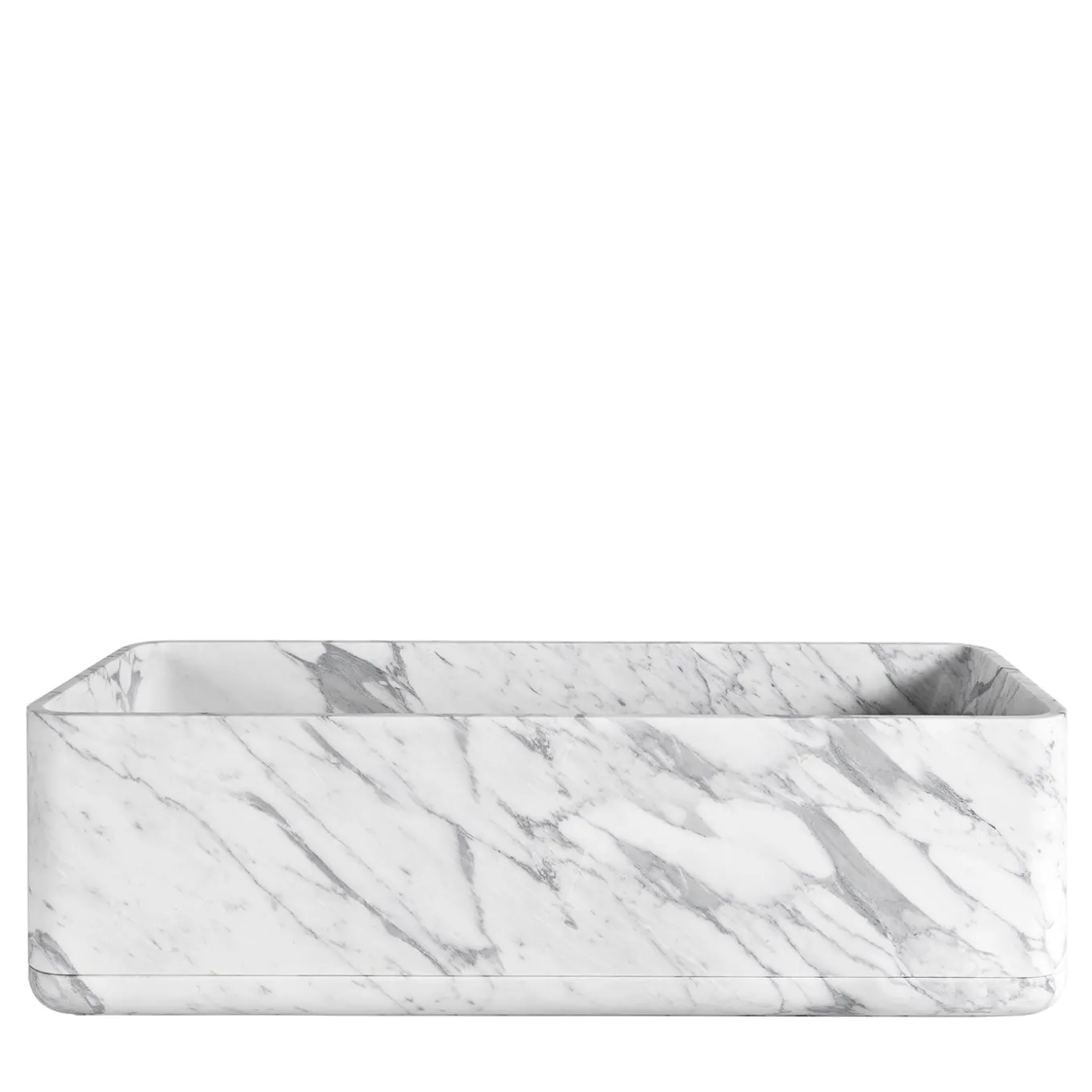 Vasca da bagno rettangolare in marmo bianco Monolithos