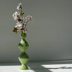 Vaso a bocciolo verde strutturato Reginetta