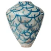 Vaso a cerchi blu chiaro e scuro