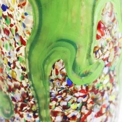 Vaso ad anfora in vetro di Murano verde