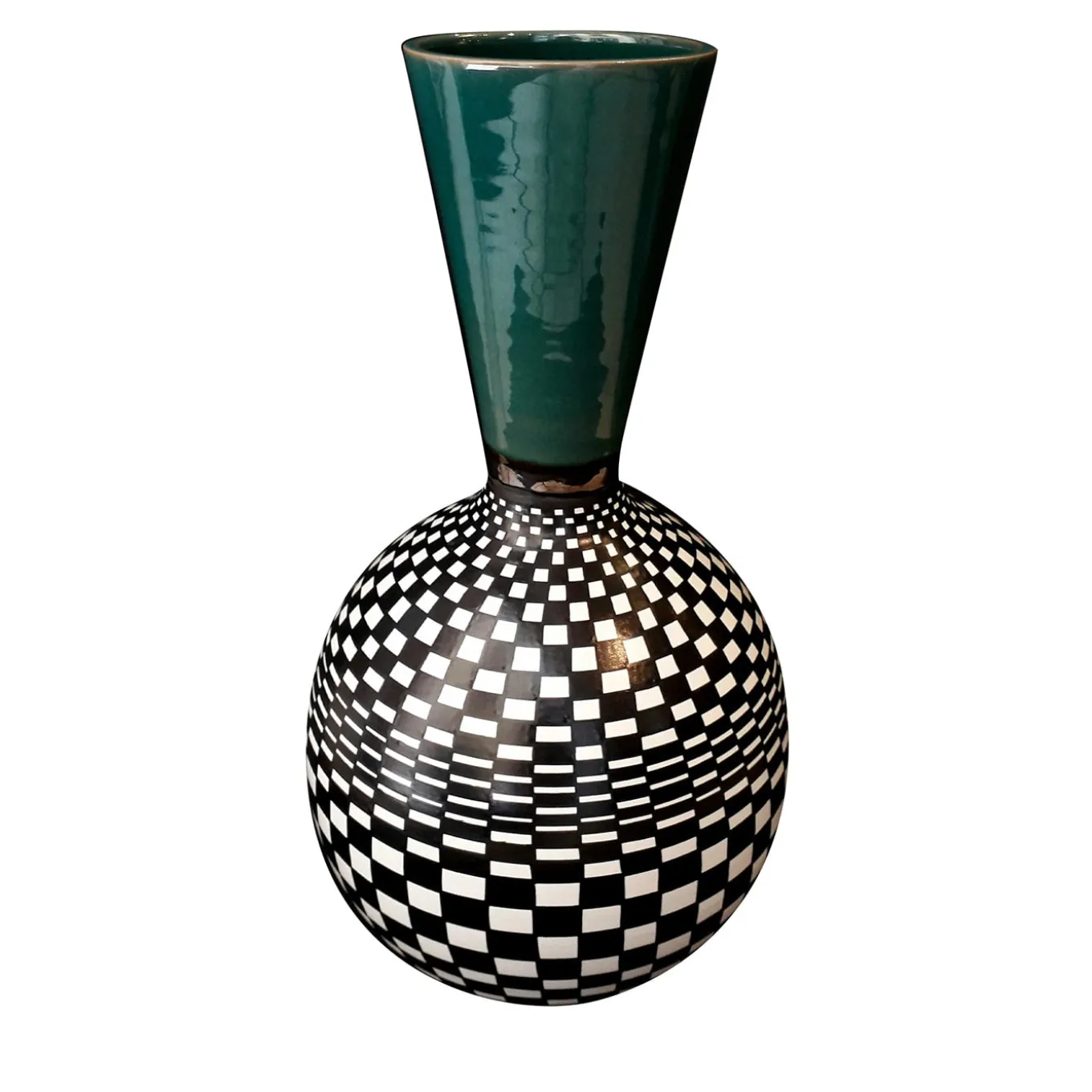 Vaso Alambicco a scacchiera/verde